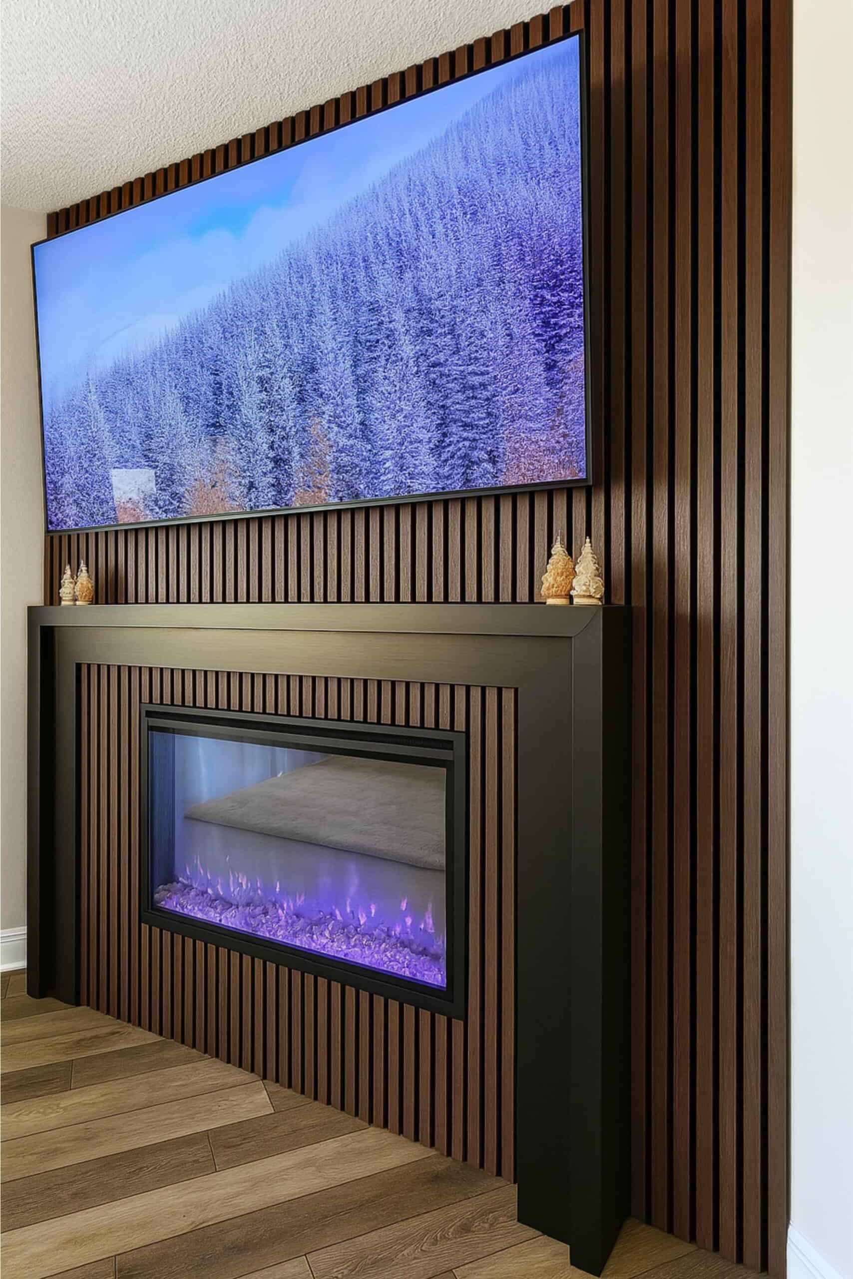 Living room behind TV